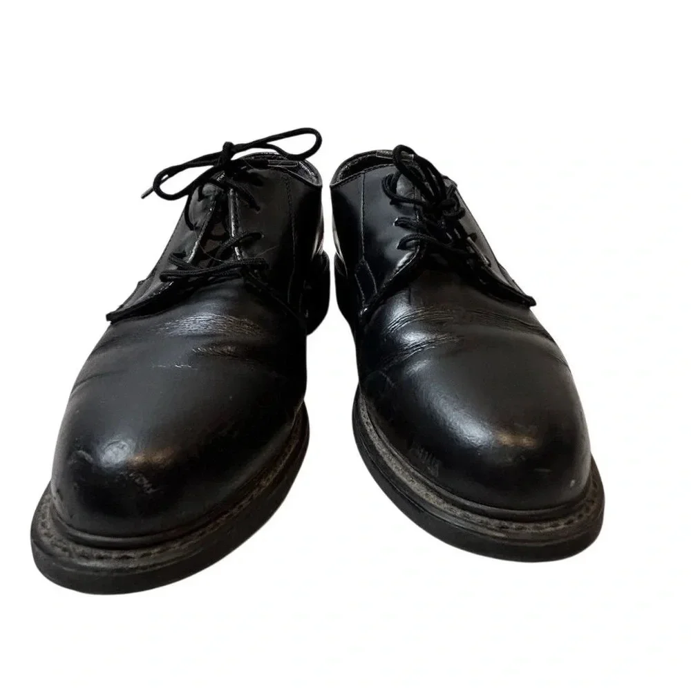 Bates Men's Black Leather Lace-Up‎ Work Oxford Shoes Size 6.5